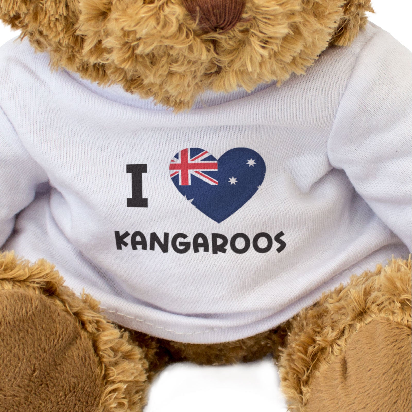 I LOVE KANGAROOS (AUSTRALIA FLAG) - Teddy Bear - Cute Funny - Gift Present