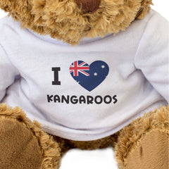 I LOVE KANGAROOS (AUSTRALIA FLAG) - Teddy Bear - Cute Funny - Gift Present