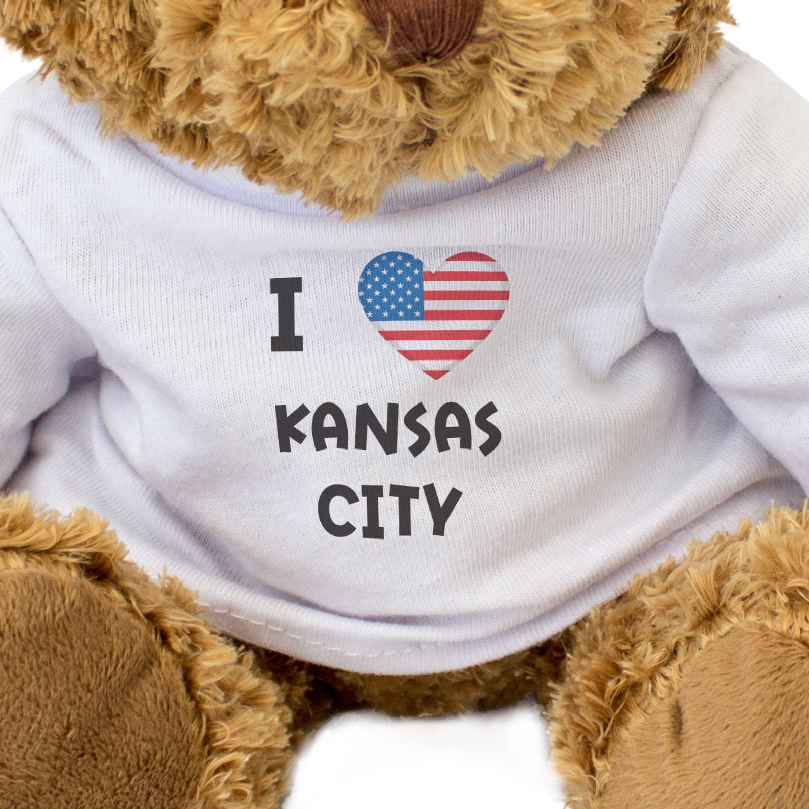 I LOVE KANSAS CITY (USA FLAG) - Teddy Bear - Cute Missouri Souvenir Gift Present