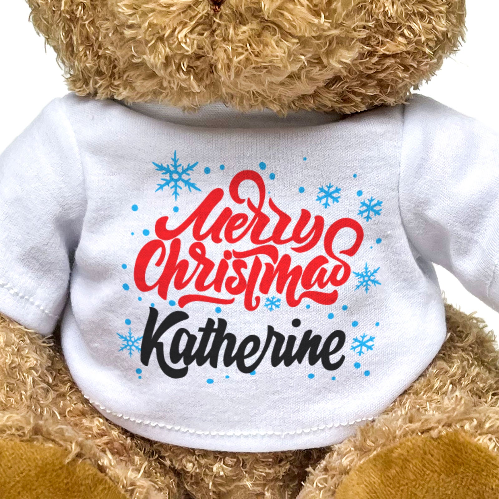 MERRY CHRISTMAS KATHERINE - Teddy Bear - Cute Cuddly Soft - Xmas Gift Present