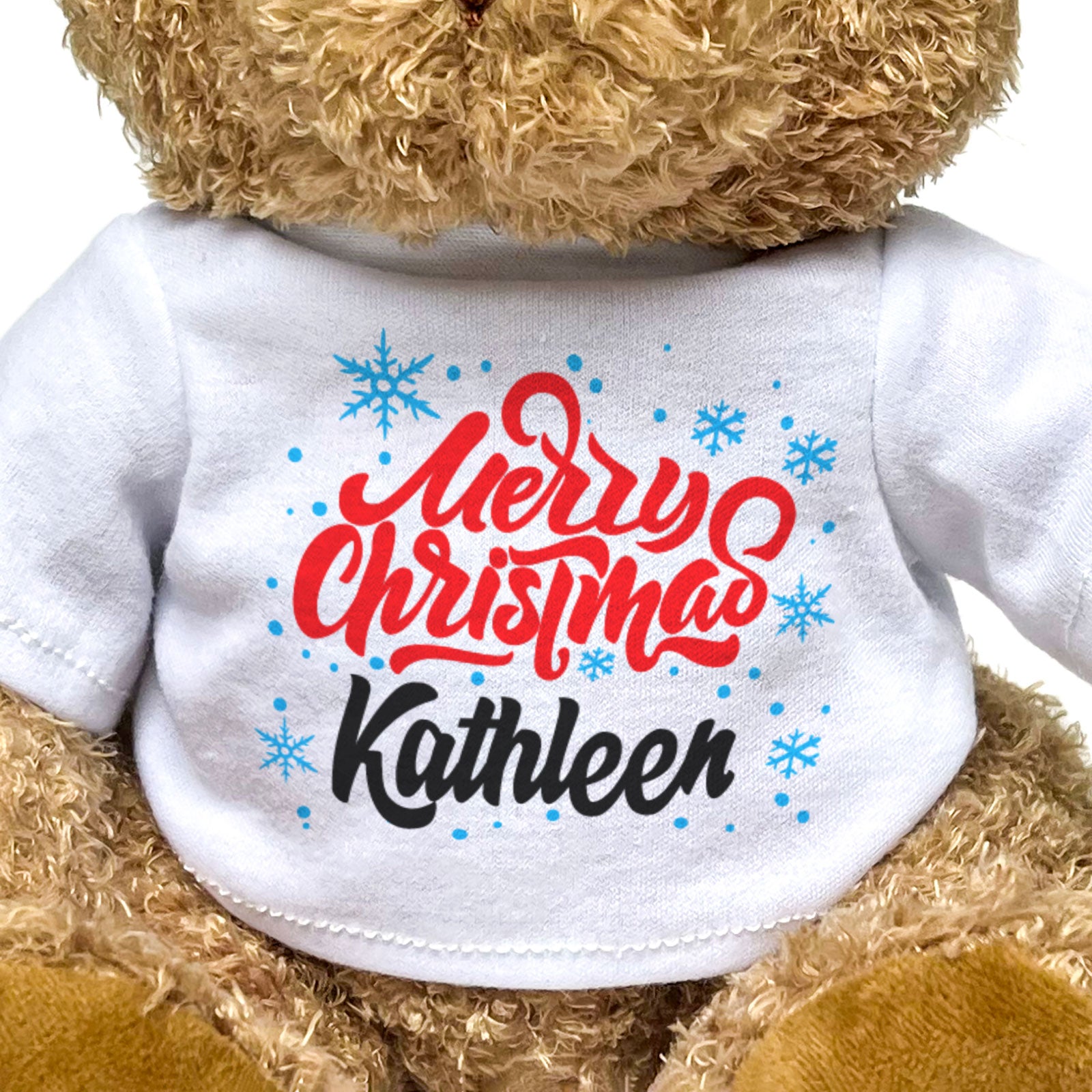 MERRY CHRISTMAS KATHLEEN - Teddy Bear - Cute Cuddly Soft - Xmas Gift Present