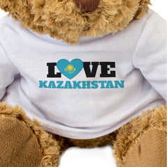 LOVE KAZAKHSTAN (FLAG HEART) - Teddy Bear - Cute Funny - Souvenir Gift Present
