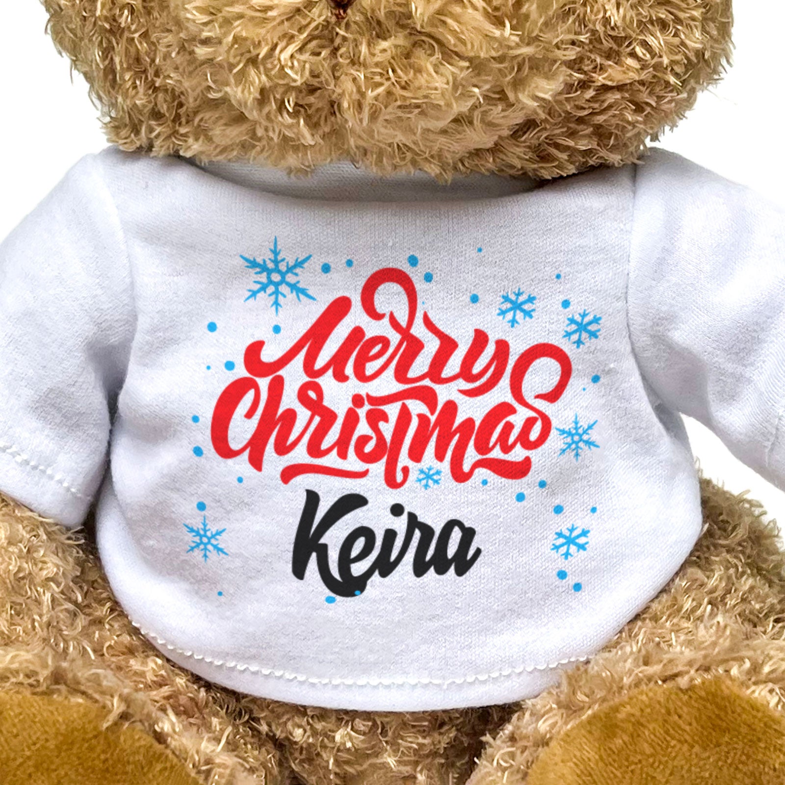 MERRY CHRISTMAS KEIRA - Teddy Bear - Cute Cuddly Soft - Xmas Gift Present