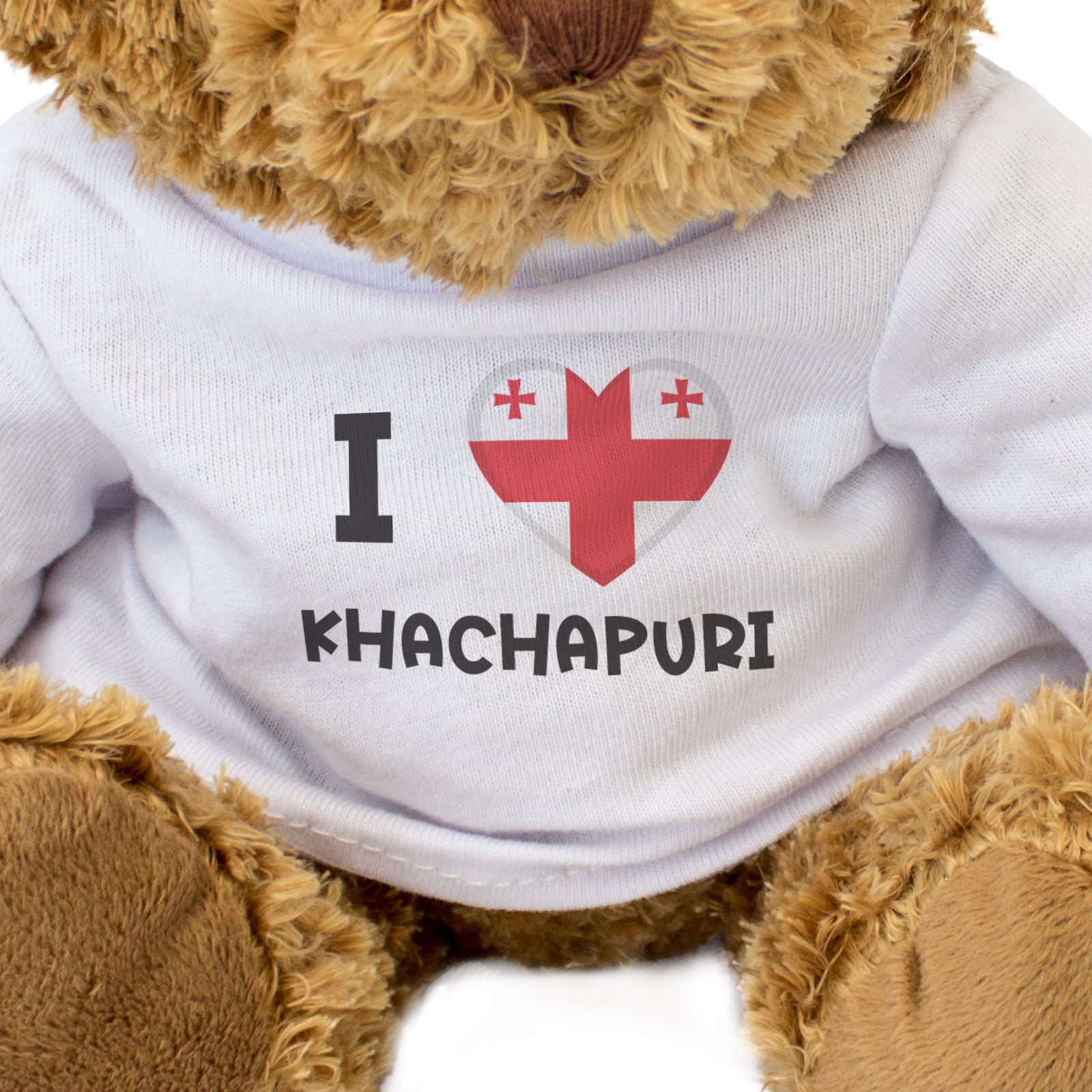 I LOVE KHACHAPURI (GEORGIA FLAG) - Teddy Bear - Cute Funny Souvenir Gift Present