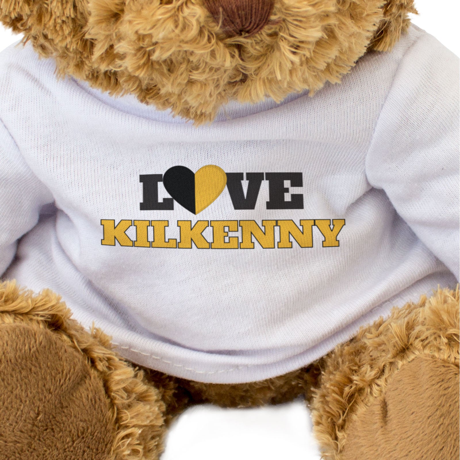 LOVE KILKENNY (COUNTY COLOURS HEART) - Teddy Bear - Funny Ireland Gift Present