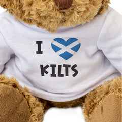 I LOVE KILTS (SCOTLAND FLAG) - Teddy Bear - Cute Funny Souvenir Gift Present