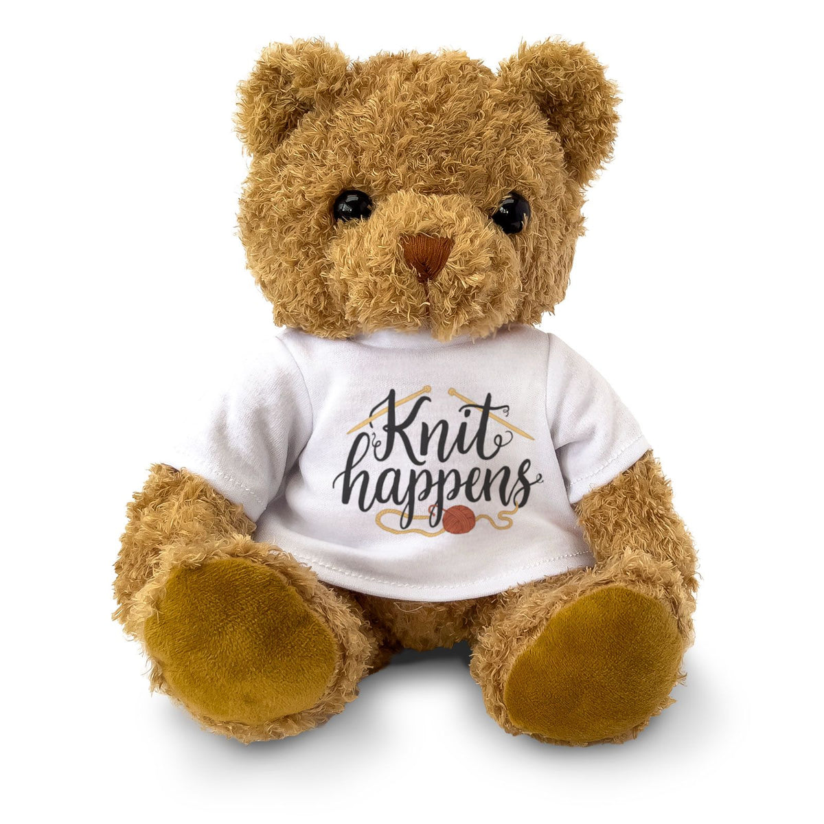 KNIT HAPPENS - Teddy Bear - Cute Cuddly Soft - Funny Knitting Gift Present