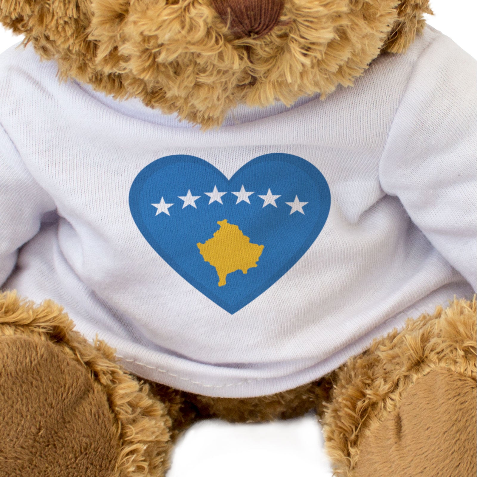 KOSOVO FLAG HEART - Teddy Bear - Cute Cuddly Soft - Kosovar Gift Present