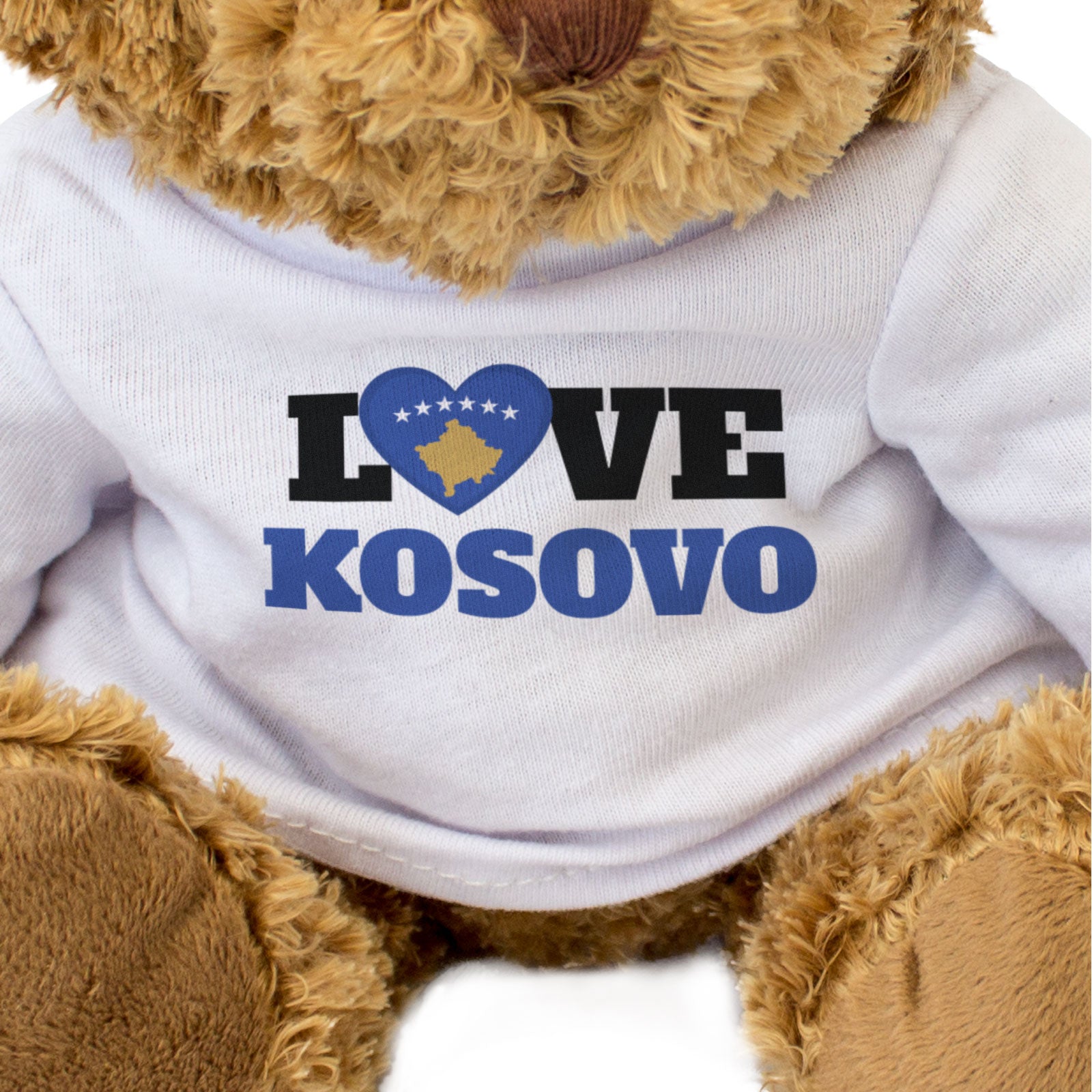 LOVE KOSOVO (FLAG HEART) - Teddy Bear - Cute Funny - Souvenir Gift Present