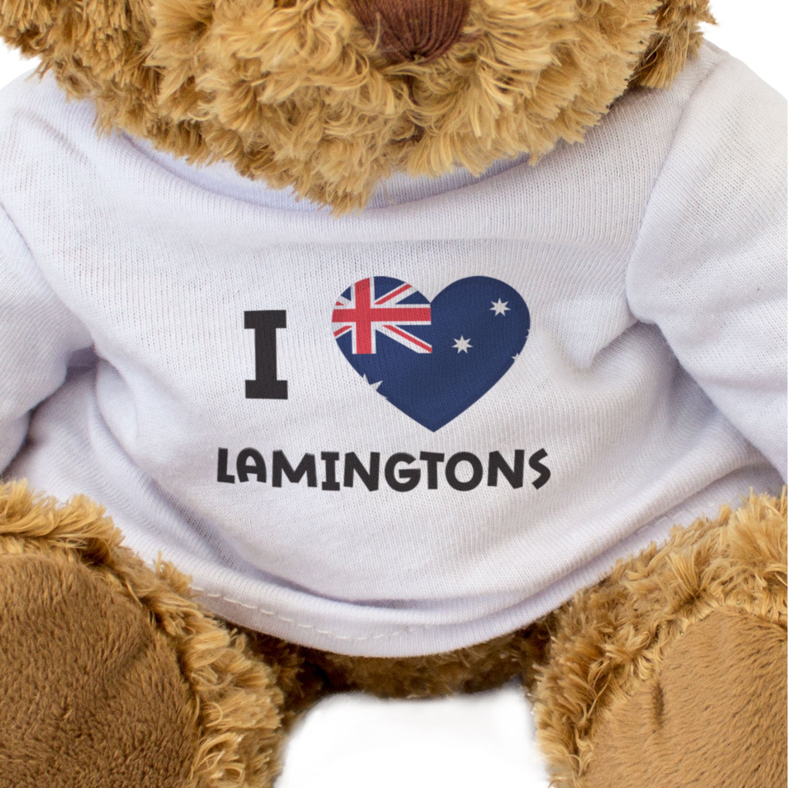 I LOVE LAMINGTONS (AUSTRALIA FLAG) - Teddy Bear - Cute Funny - Gift Present