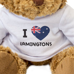 I LOVE LAMINGTONS (AUSTRALIA FLAG) - Teddy Bear - Cute Funny - Gift Present