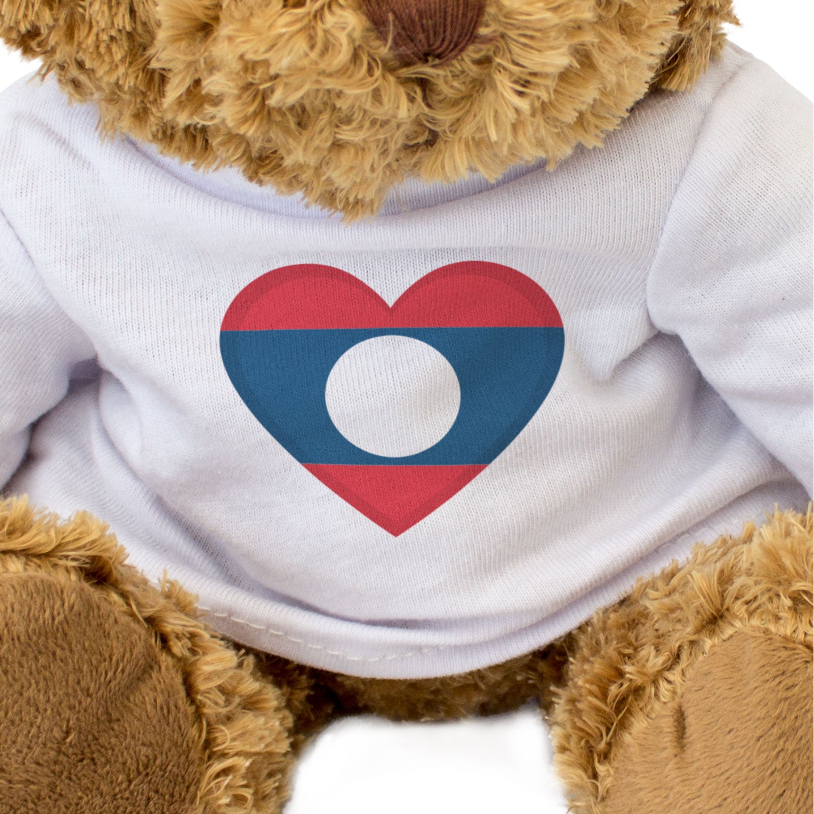 LAOS FLAG HEART - Teddy Bear - Cute Cuddly Soft - Laotian Gift Present