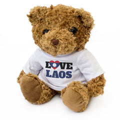 LOVE LAOS (FLAG HEART) - Teddy Bear - Cute Funny - Souvenir Gift Present