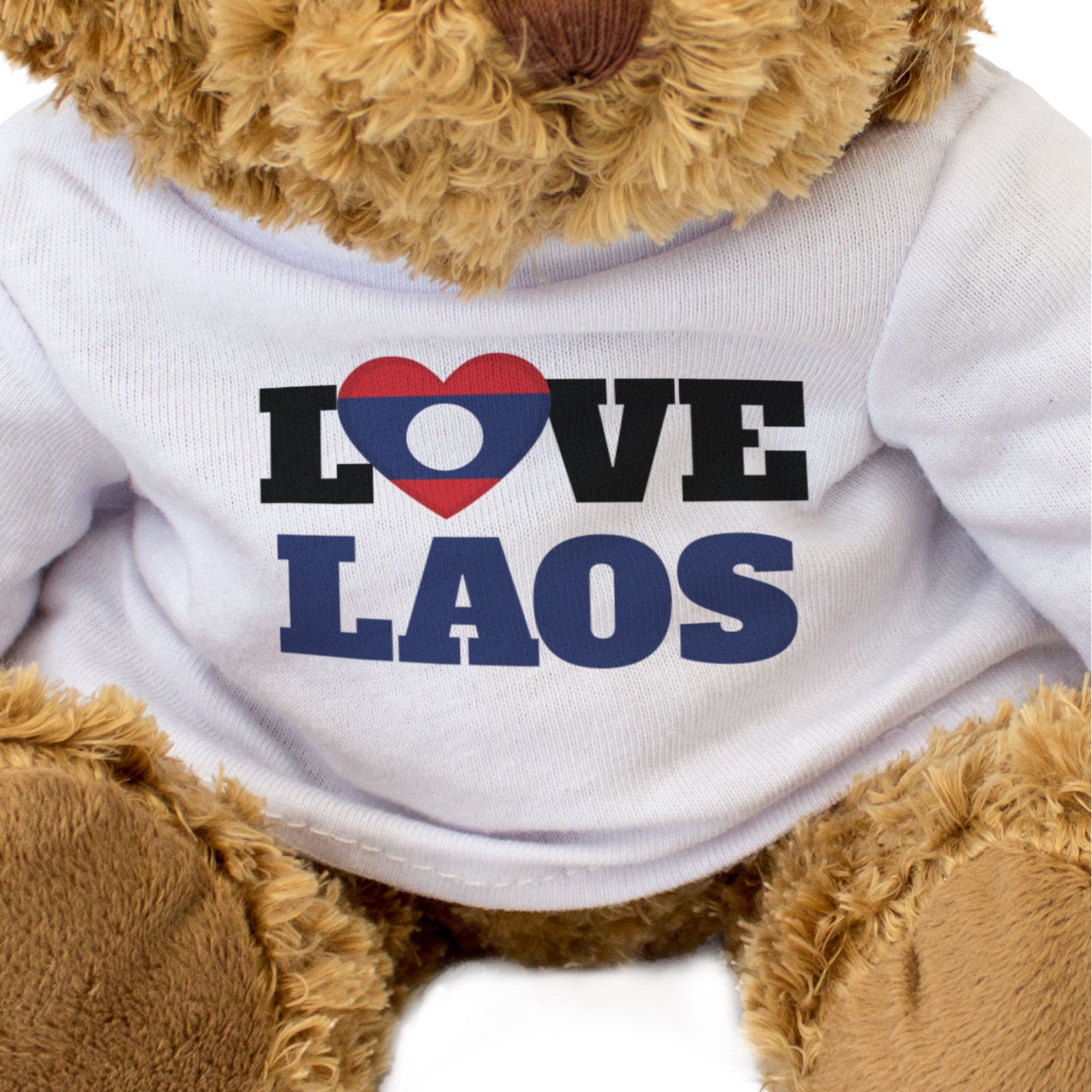 LOVE LAOS (FLAG HEART) - Teddy Bear - Cute Funny - Souvenir Gift Present