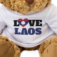 LOVE LAOS (FLAG HEART) - Teddy Bear - Cute Funny - Souvenir Gift Present