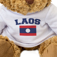 LAOS + FLAG - Teddy Bear - Cute Cuddly Funny - Laotian Souvenir Gift Present