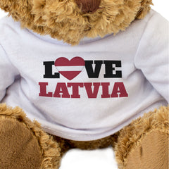 LOVE LATVIA (FLAG HEART) - Teddy Bear - Cute Funny - Souvenir Gift Present