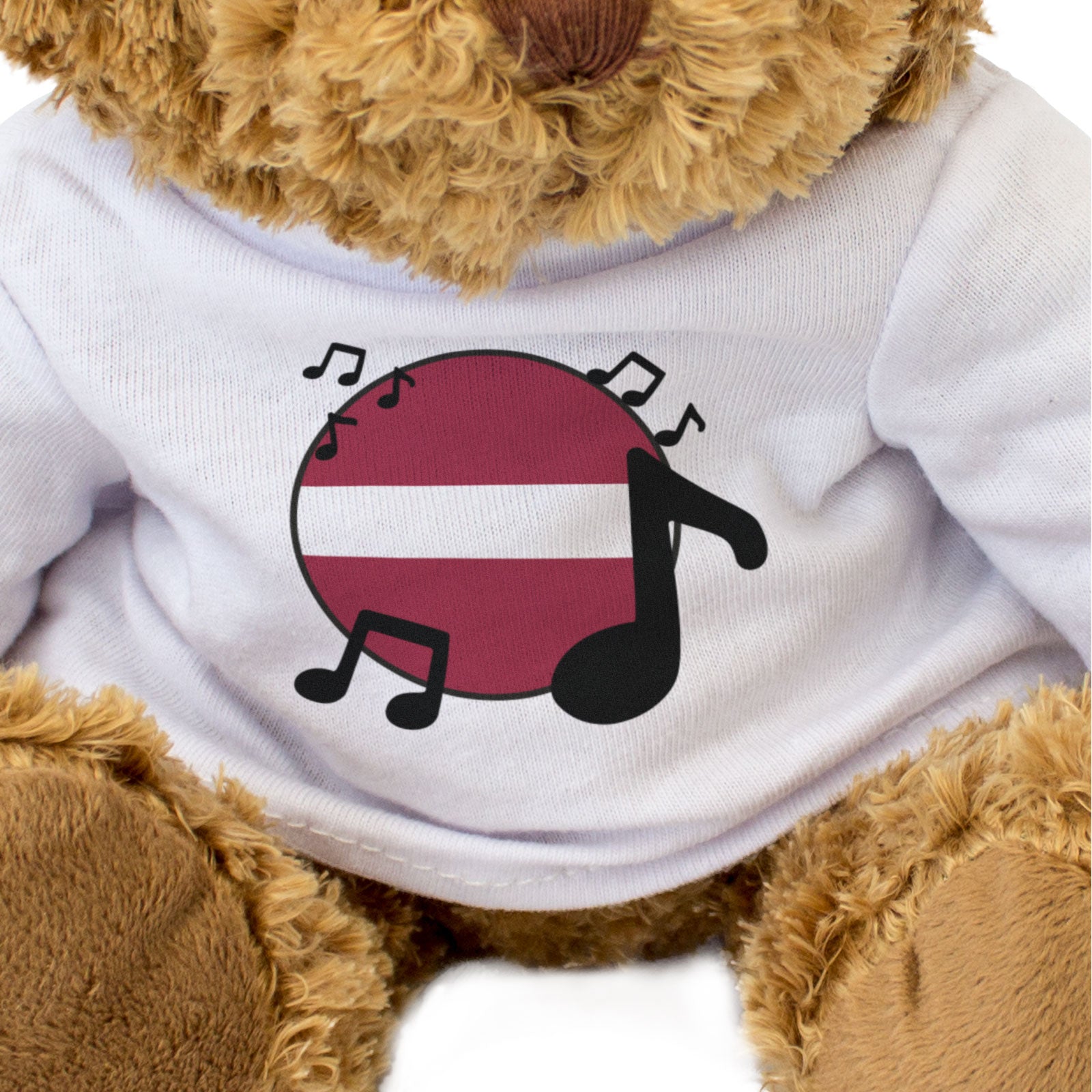 LATVIA FLAG (MUSICAL NOTES) - Teddy Bear - Cute Latvian Music Fan Gift Present
