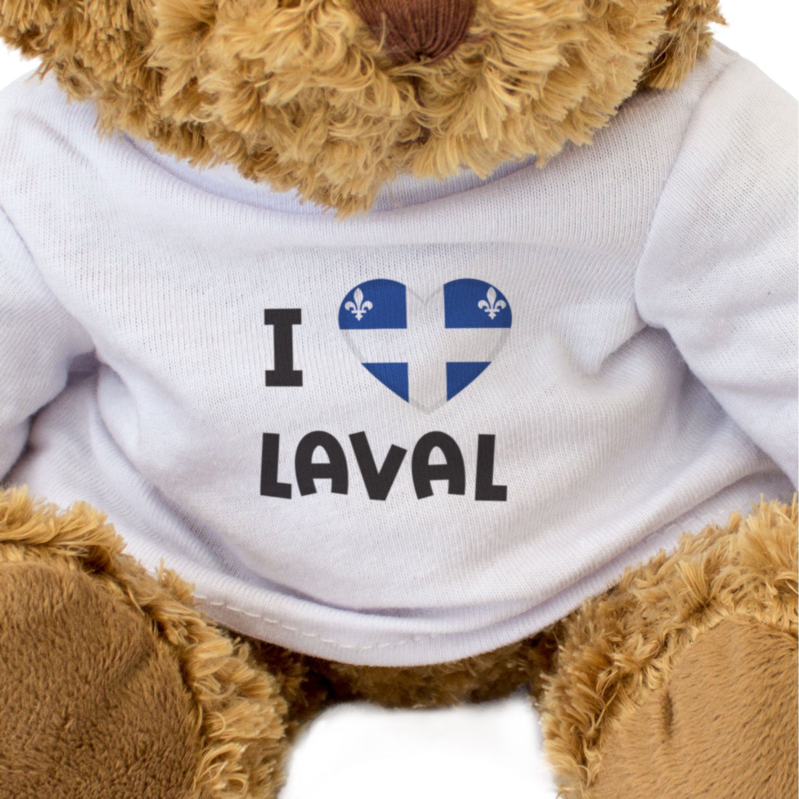 I LOVE LAVAL (QUEBEC FLAG) - Teddy Bear - Cute Cuddly - Canada Gift Present