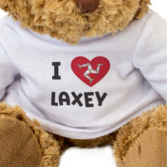I LOVE LAXEY (ISLE OF MAN FLAG) - Teddy Bear - Cute Cuddly - Gift Present