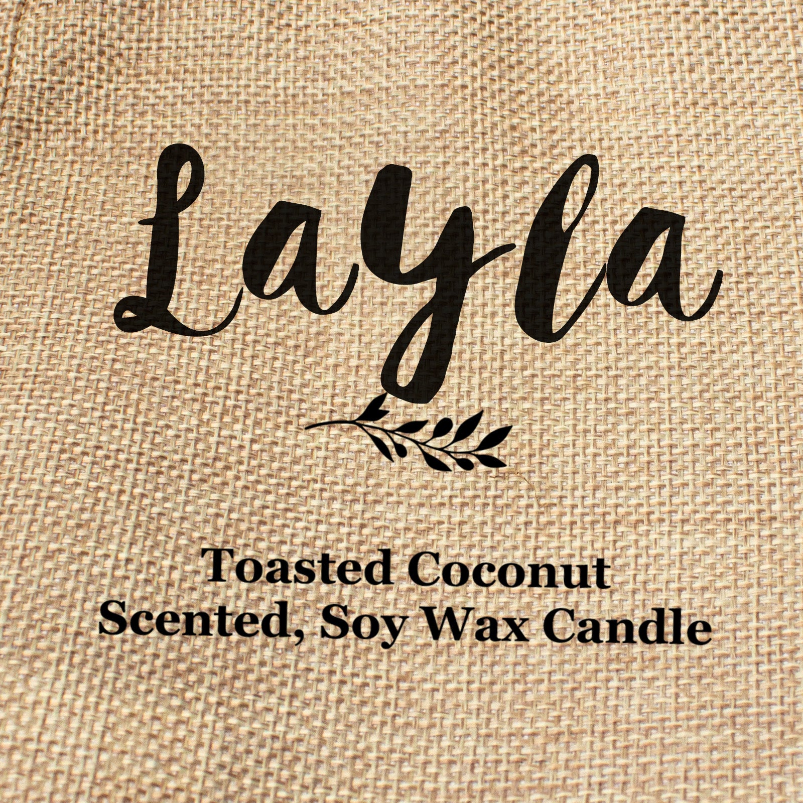 Layla personalised faux-burlap candle gift bag