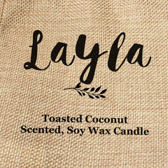 Layla personalised faux-burlap candle gift bag