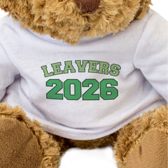 LEAVERS 2026 (GREEN) - Teddy Bear - Cute Cuddly - Graduation Gift Present