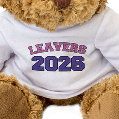 LEAVERS 2026 (PINK/PURPLE) - Teddy Bear - Cute Cuddly - Graduation Gift Present