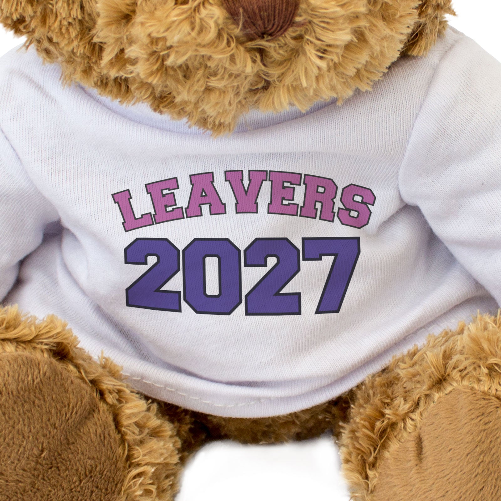 LEAVERS 2027 (PINK/PURPLE) - Teddy Bear - Cute Funny - Graduation Gift Present