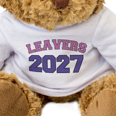 LEAVERS 2027 (PINK/PURPLE) - Teddy Bear - Cute Funny - Graduation Gift Present