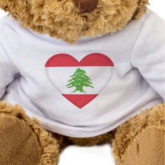 LEBANON FLAG HEART - Teddy Bear - Cute Cuddly Soft - Lebanese Gift Present