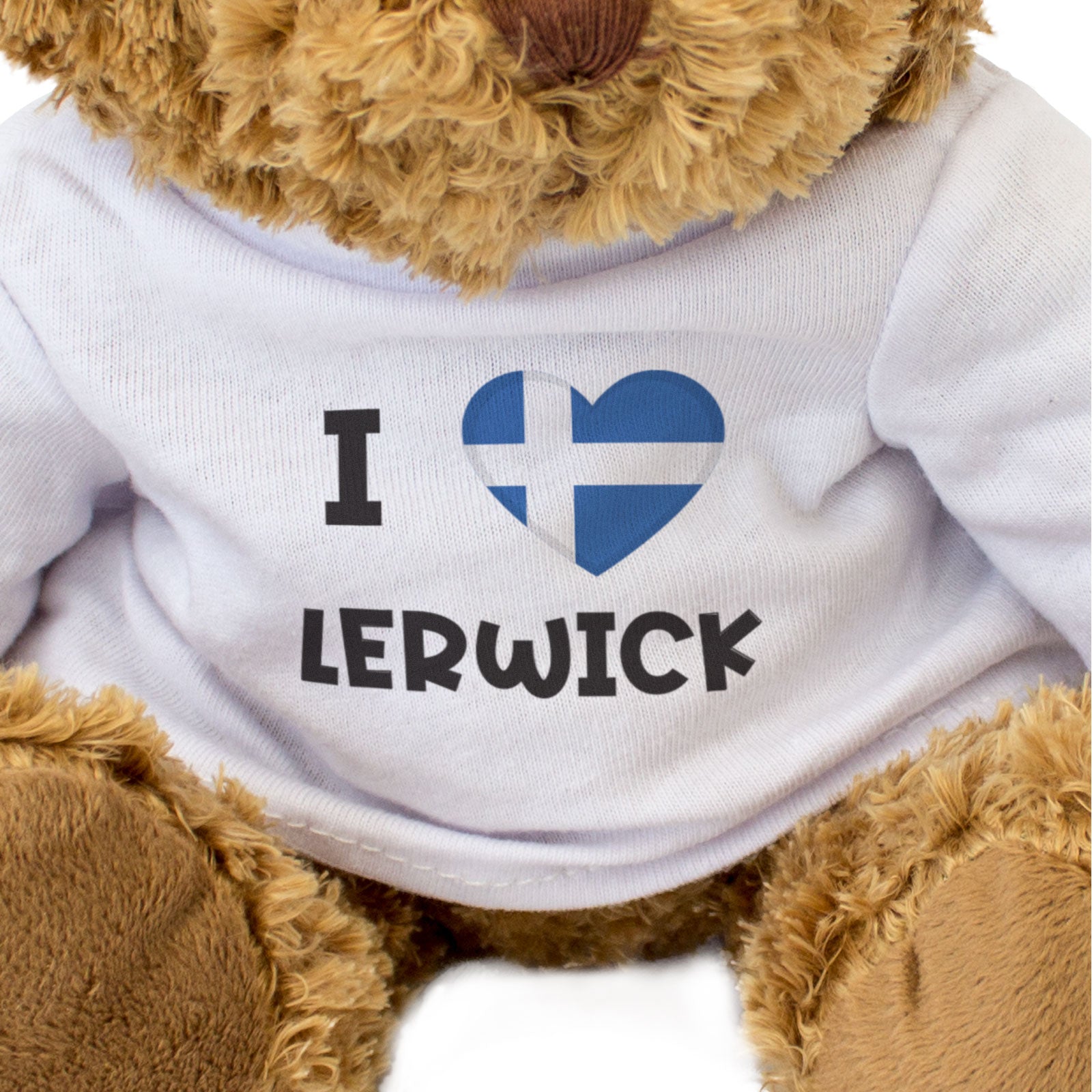 I LOVE LERWICK (SHETLAND FLAG) - Teddy Bear - Cute Cuddly - Gift Present