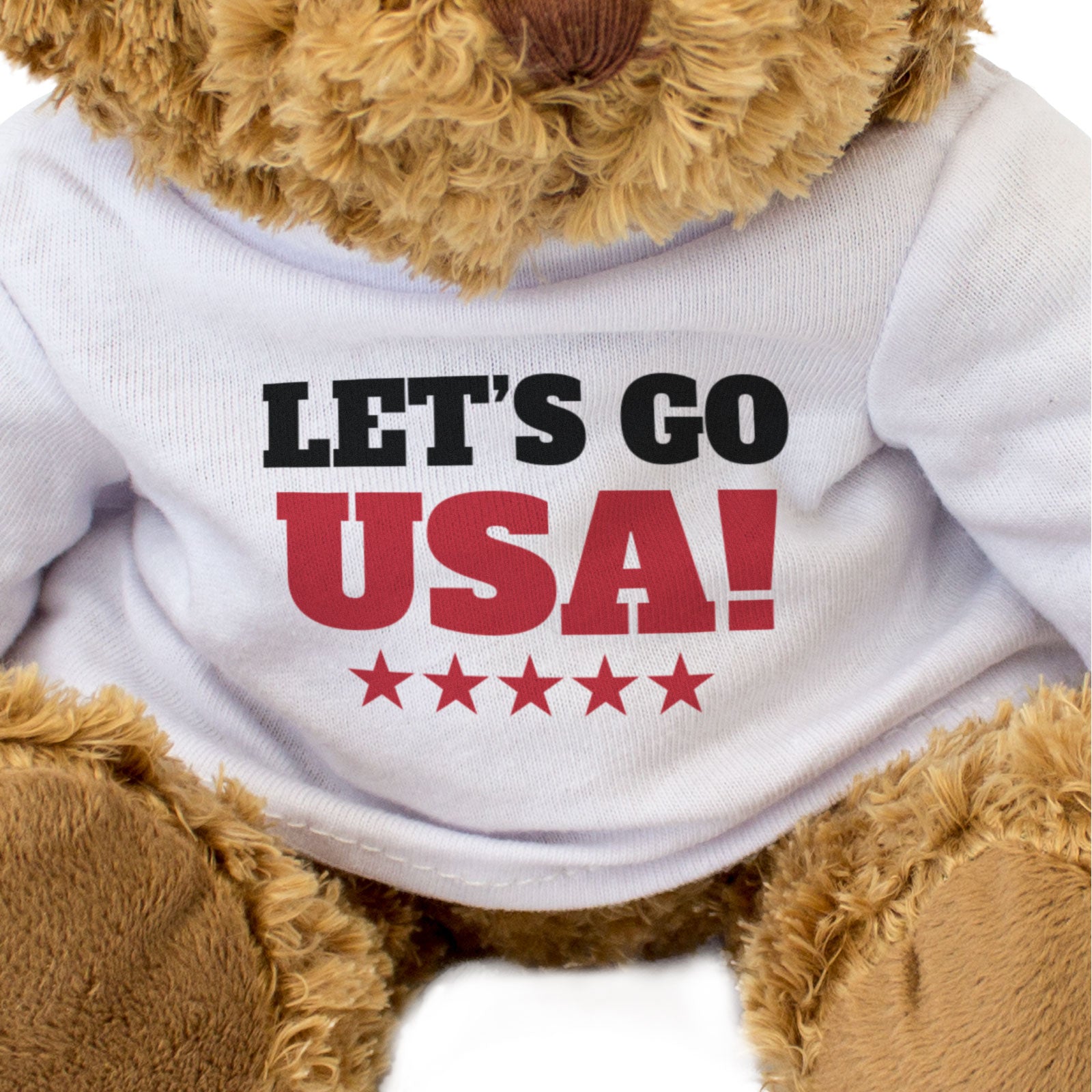 LET'S GO USA! - Teddy Bear - Cute Funny Soft - American Sports Fan Gift Present