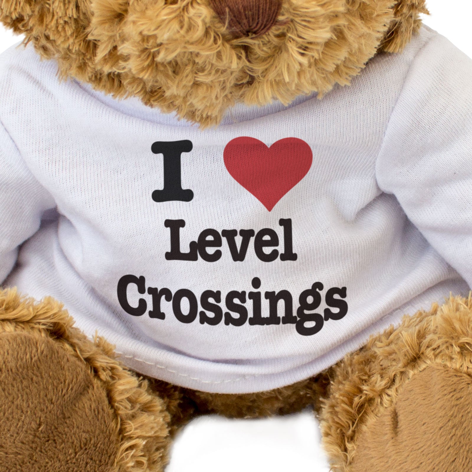 I LOVE LEVEL CROSSINGS - Teddy Bear - Cute Funny - Trains Gift Present