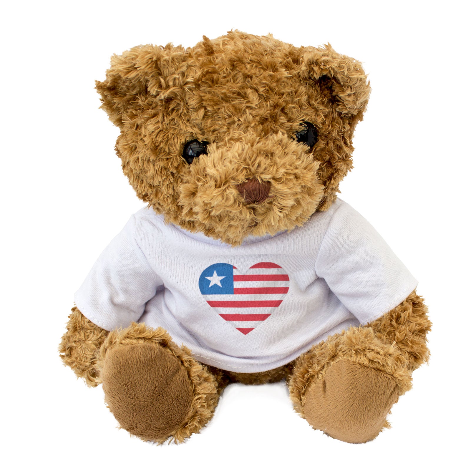 LIBERIA FLAG HEART - Teddy Bear - Cute Cuddly Soft - Liberian Gift Present