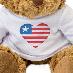LIBERIA FLAG HEART - Teddy Bear - Cute Cuddly Soft - Liberian Gift Present