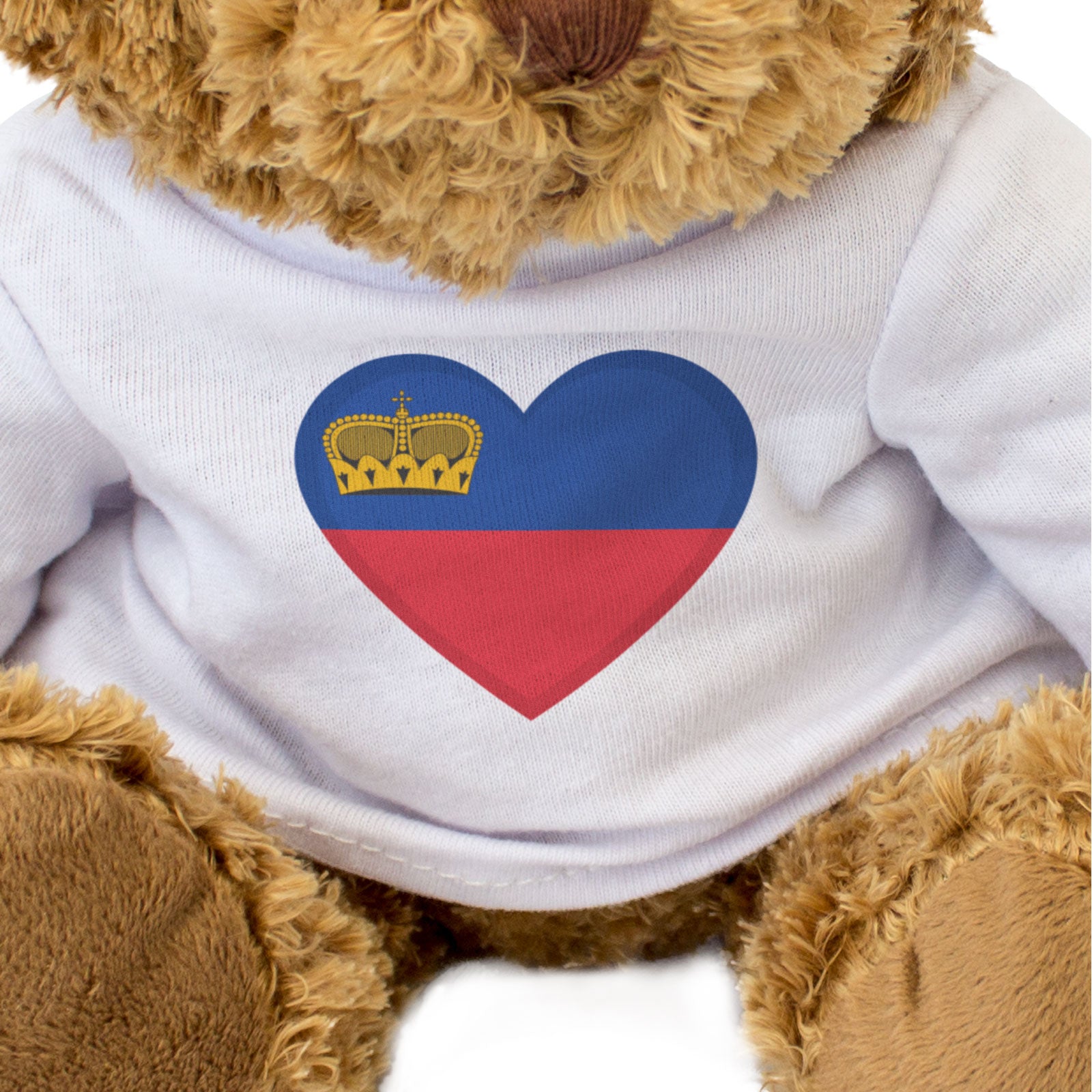 LIECHTENSTEIN FLAG HEART - Teddy Bear - Cute Cuddly Soft - Gift Present