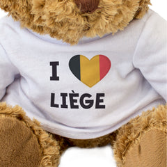 I LOVE LIÈGE (BELGIUM FLAG) - Teddy Bear - Cute Cuddly Soft - Gift Present