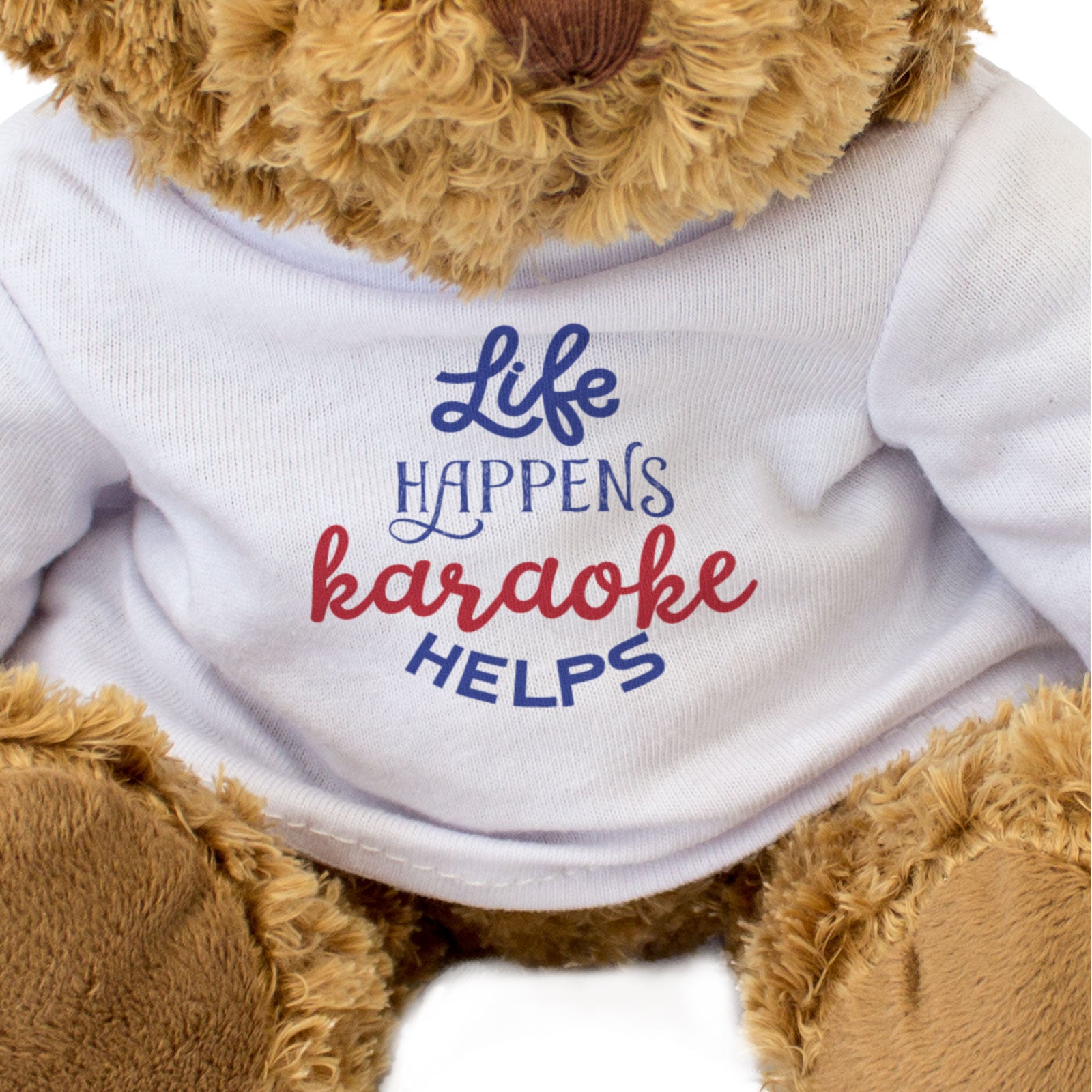 LIFE HAPPENS KARAOKE HELPS - Teddy Bear - Cute Soft - Funny Gift Present