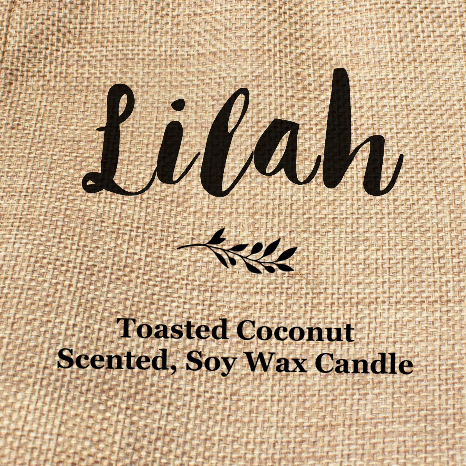 Lilah personalised faux-burlap candle gift bag