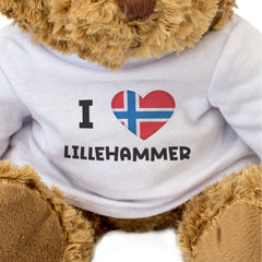 I LOVE LILLEHAMMER (NORWAY FLAG) - Teddy Bear - Cute Cuddly Soft - Gift Present