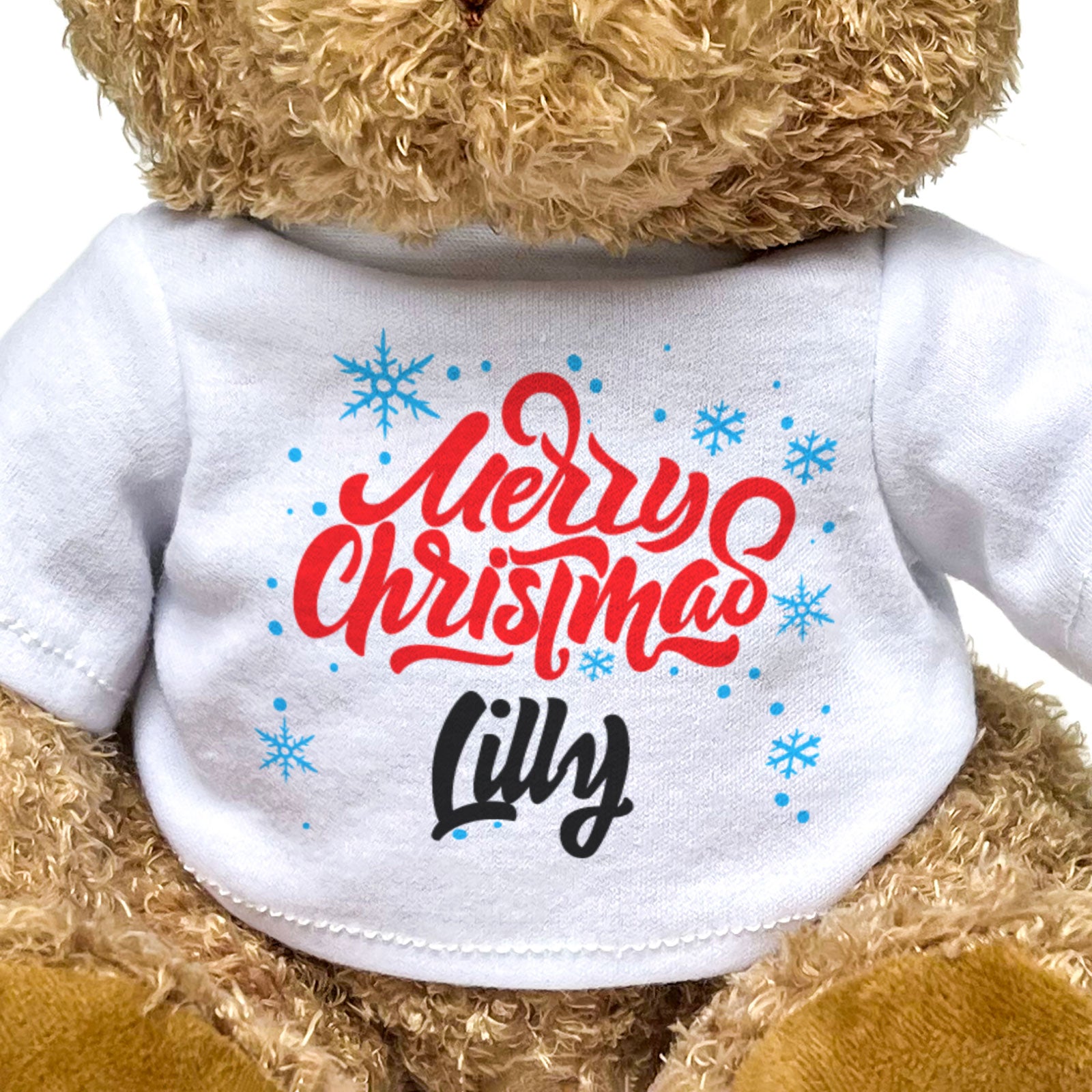 MERRY CHRISTMAS LILLY - Teddy Bear - Cute Cuddly Soft - Xmas Gift Present