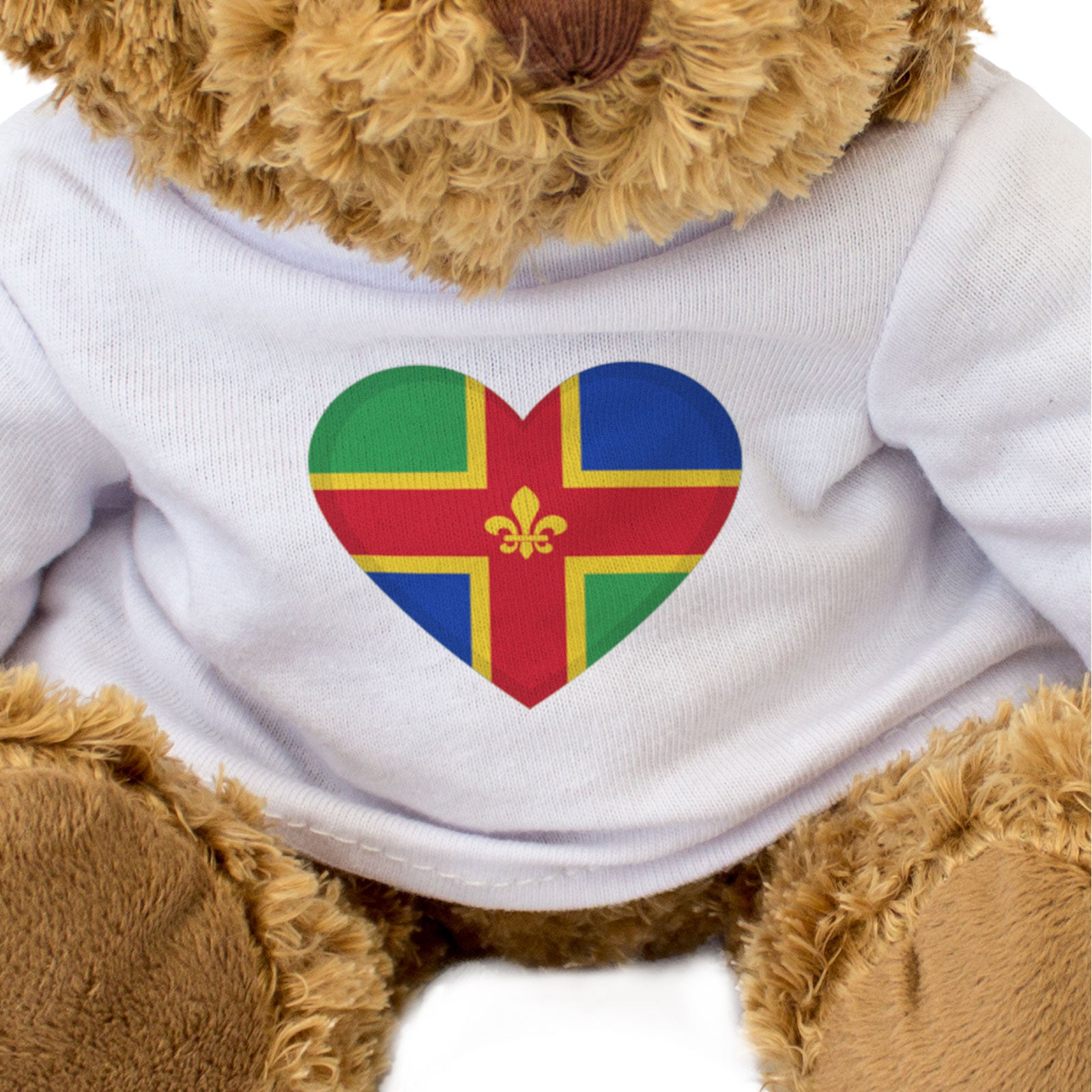 LINCOLNSHIRE FLAG HEART - Teddy Bear - Cute Cuddly Soft - Gift Present