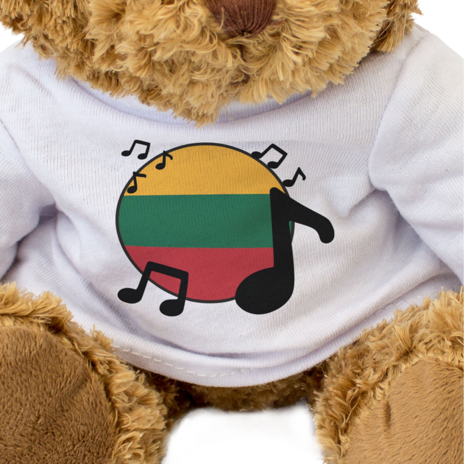 LITHUANIA FLAG (MUSICAL NOTES) - Teddy Bear - Lithuanian Music Fan Gift Present