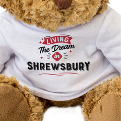 LIVING THE DREAM IN SHREWSBURY - Teddy Bear - Funny - Shropshire Gift Present