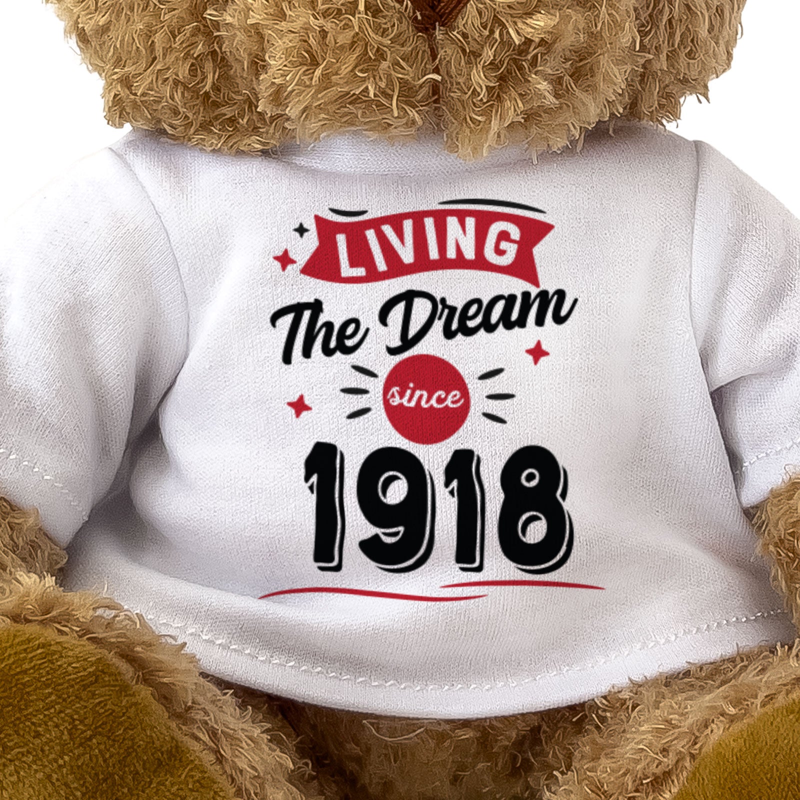 LIVING THE DREAM SINCE 1918 - Teddy Bear - Friend Born In 1918 Gift Present