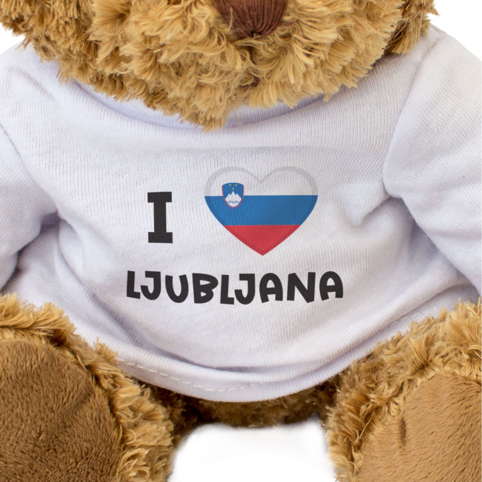 I LOVE LJUBLJANA (SLOVENIA FLAG) - Teddy Bear - Cute Cuddly - Gift Present