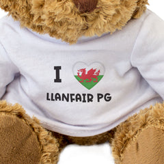 I LOVE LLANFAIR PG (WALES FLAG) - Teddy Bear - Cute - Funny Welsh Gift Present