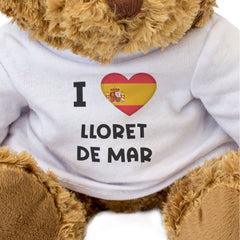 I LOVE LLORET DE MAR (SPAIN FLAG) - Teddy Bear - Spanish Souvenir Gift Present