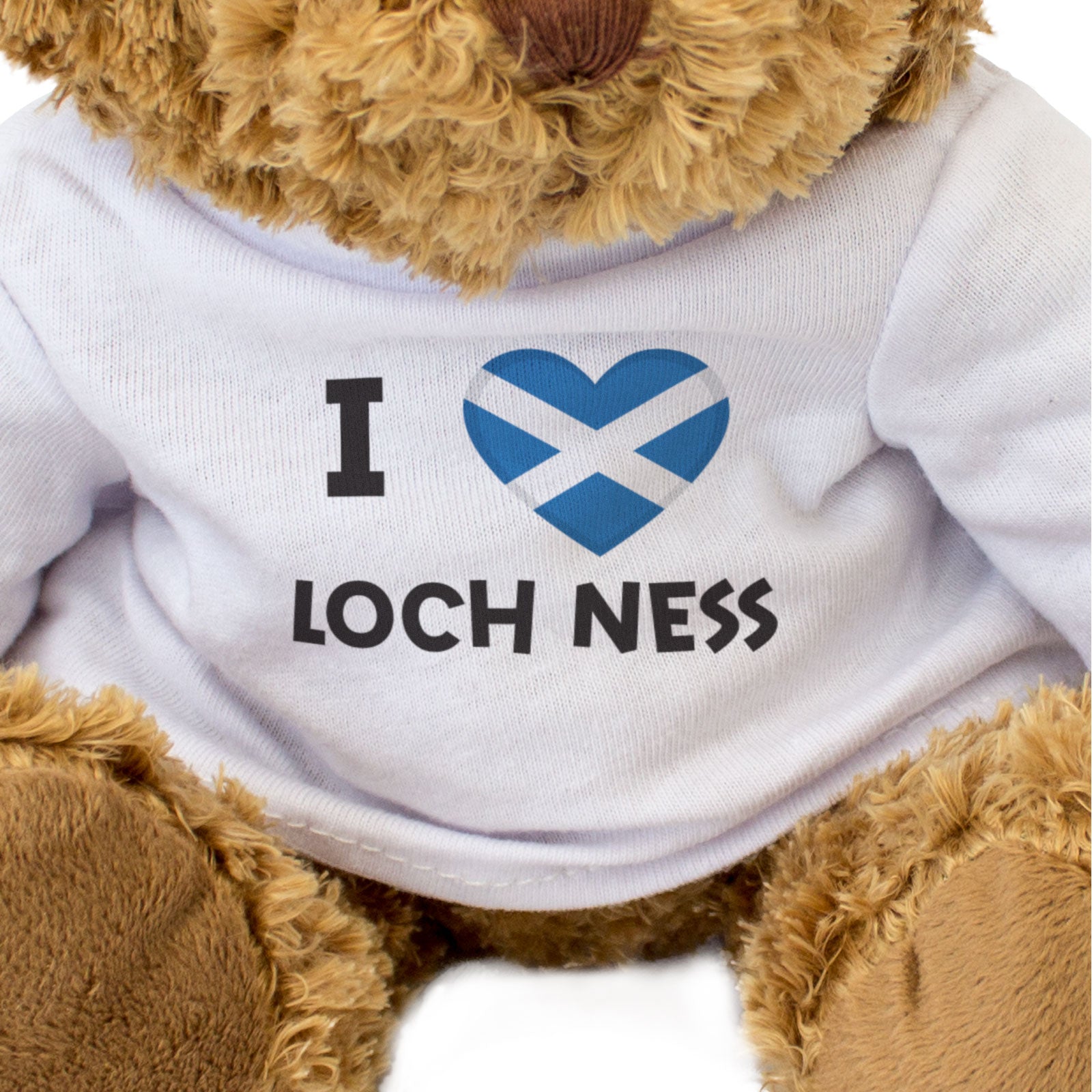 I LOVE LOCH NESS (SCOTLAND FLAG) - Teddy Bear - Funny Souvenir Gift Present